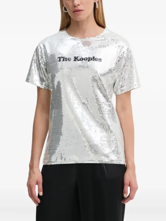 The Kooples The Kooples スパンコール装飾の半袖Tシャツ - シルバーの商品画像