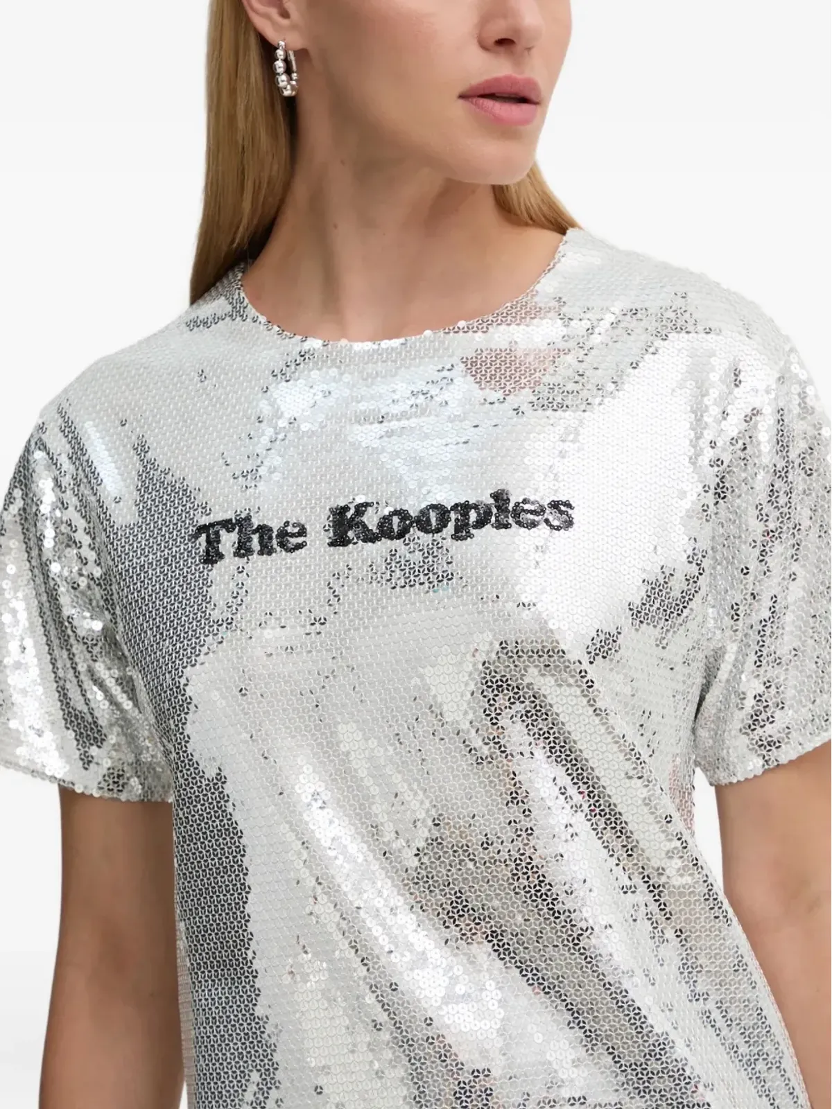 The Kooples スパンコール装飾の半袖Tシャツ - シルバー - 画像4