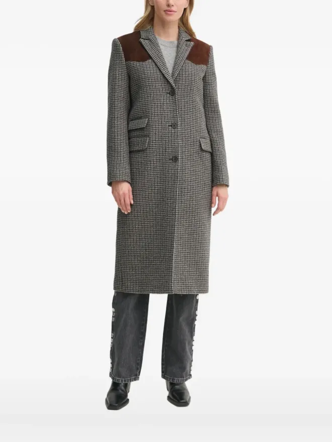 The Kooples The Kooples ハウンドトースト柄のシングルブレストコート グレーの商品画像