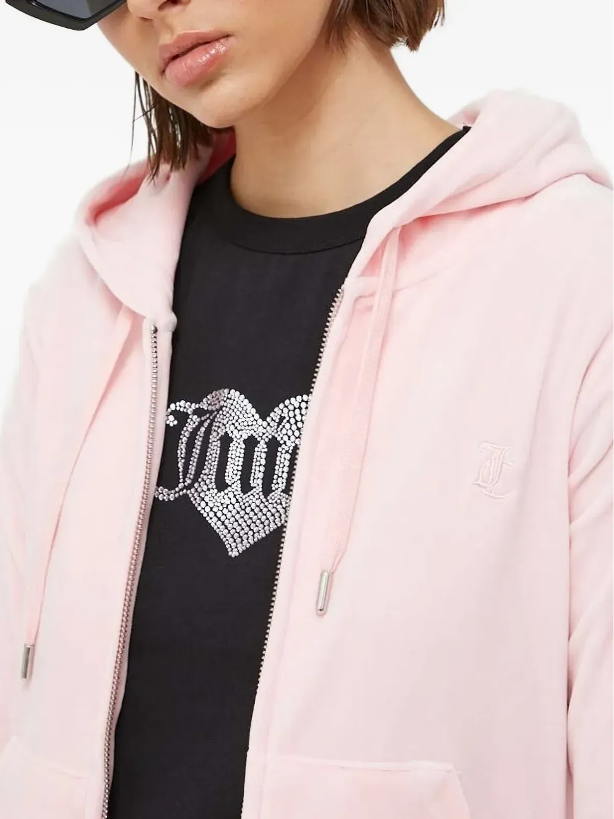Juicy Couture 刺繍ロゴのフーディー - ピンク - 画像3