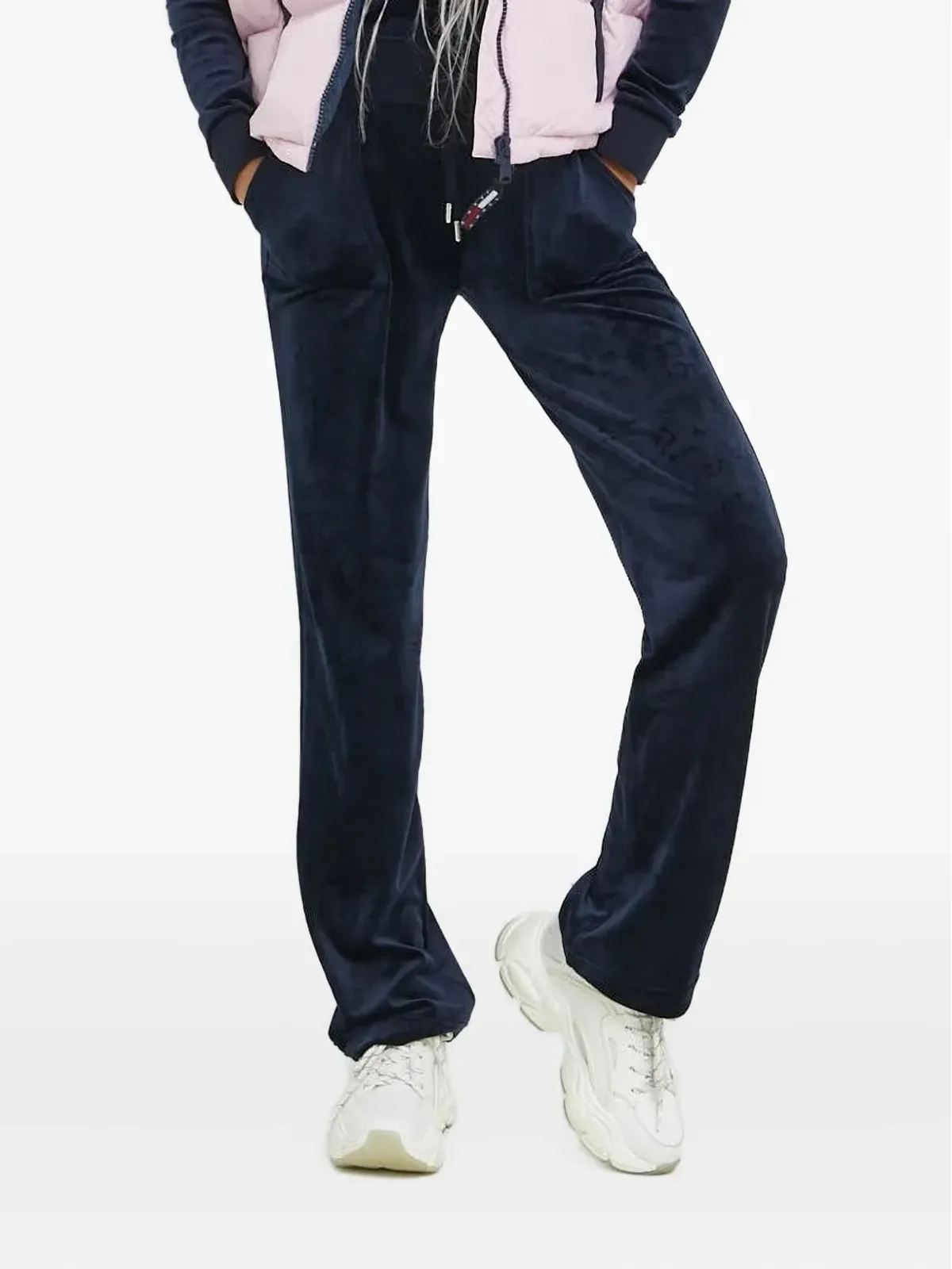 Juicy Couture ベロア ポケット付き トラックパンツ - ブルー - 画像1
