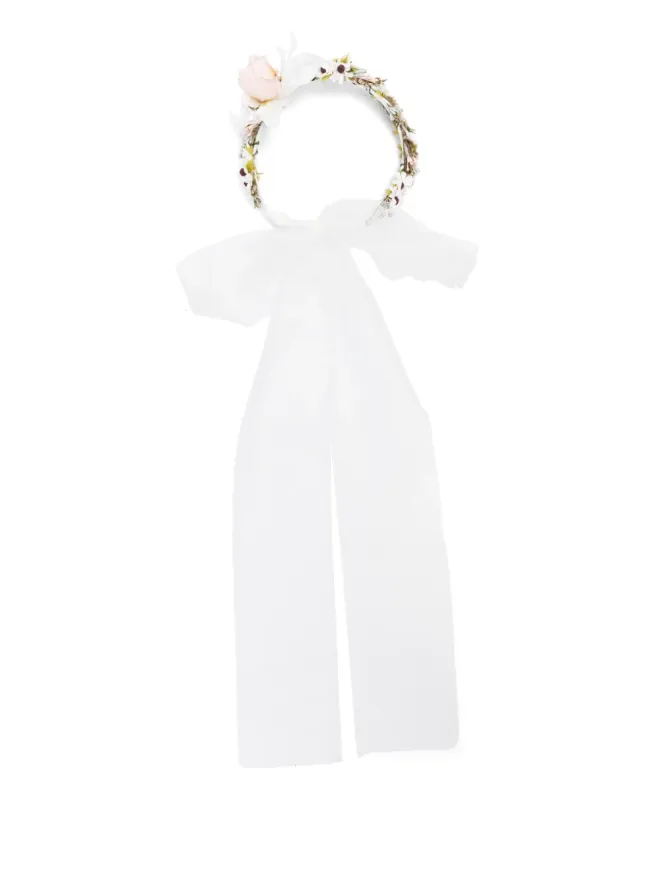 AMAYA AMAYA 花柄アップリケ セレモニークラウン - ピンクの商品画像