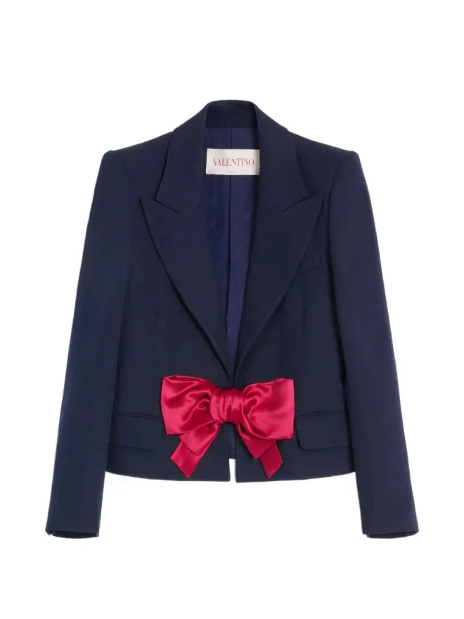 Valentino Garavani Valentino Garavani ボウディテールのシングルブレストブレザーの商品画像