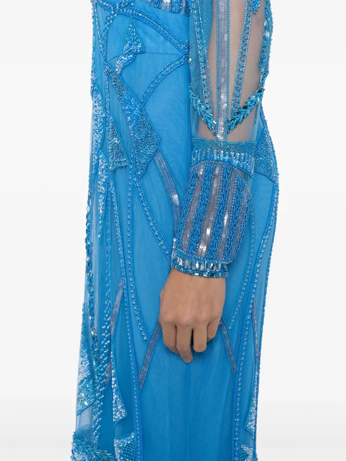 Zuhair Murad アールデコ刺繍Vネックイブニングガウン - 画像5