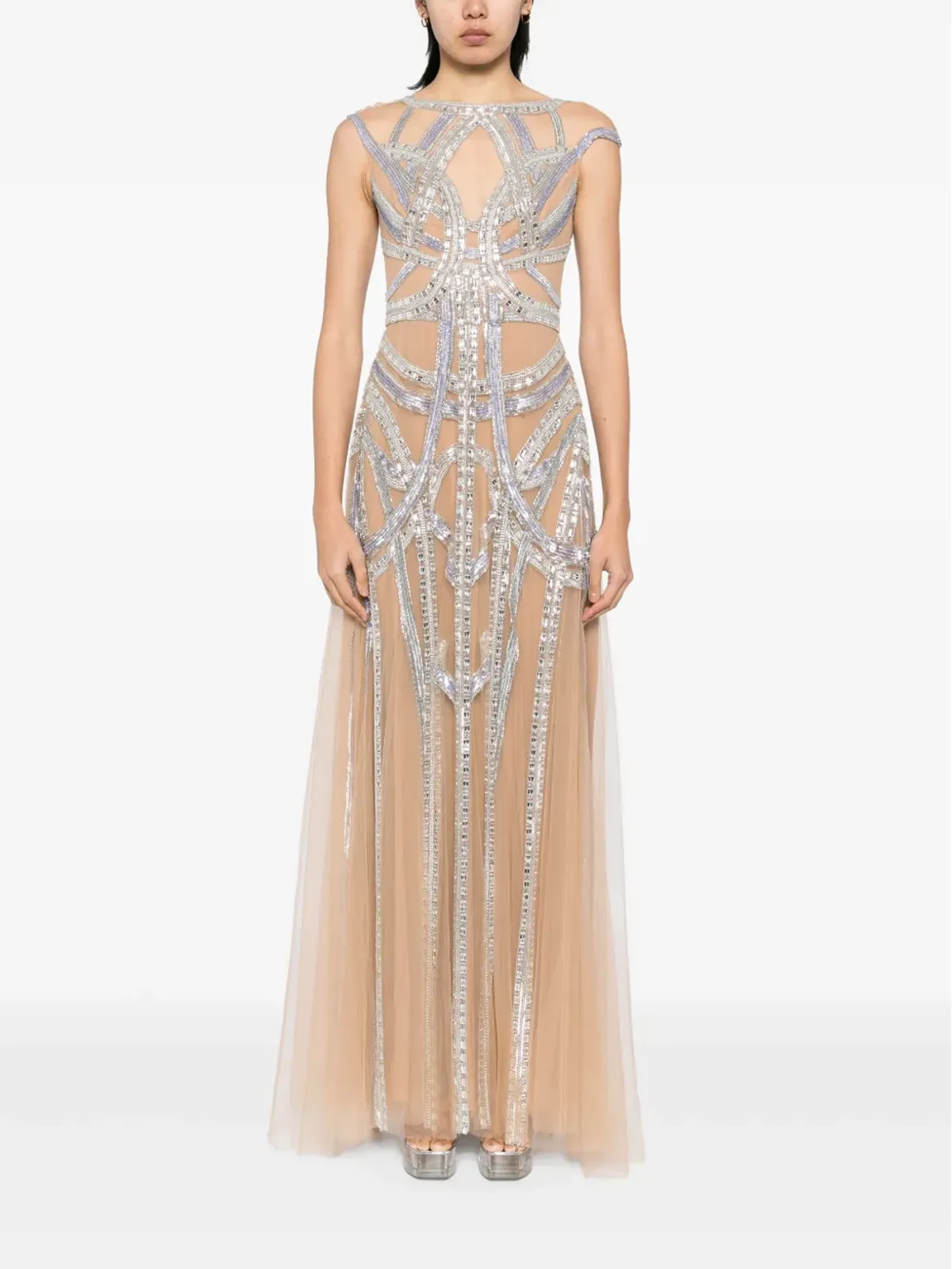 Zuhair Murad ロードス刺繍フレアガウン - 画像2