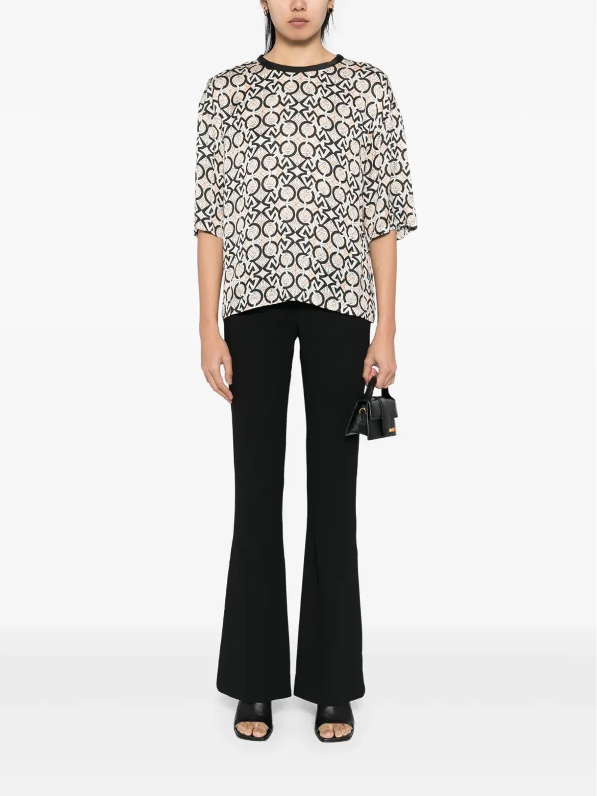 Zuhair Murad subtitle-printed charmeuse T-shirt - 画像2