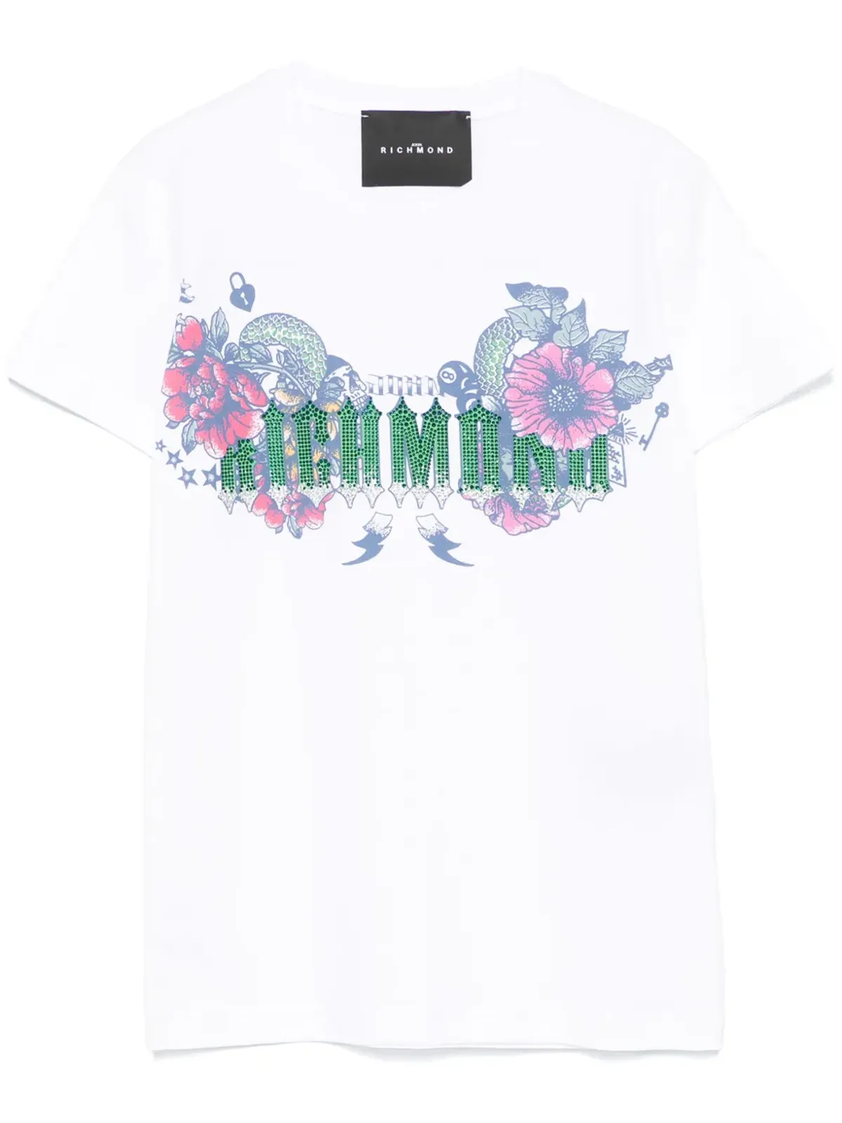 John Richmond 花柄プリントTシャツ - 画像1