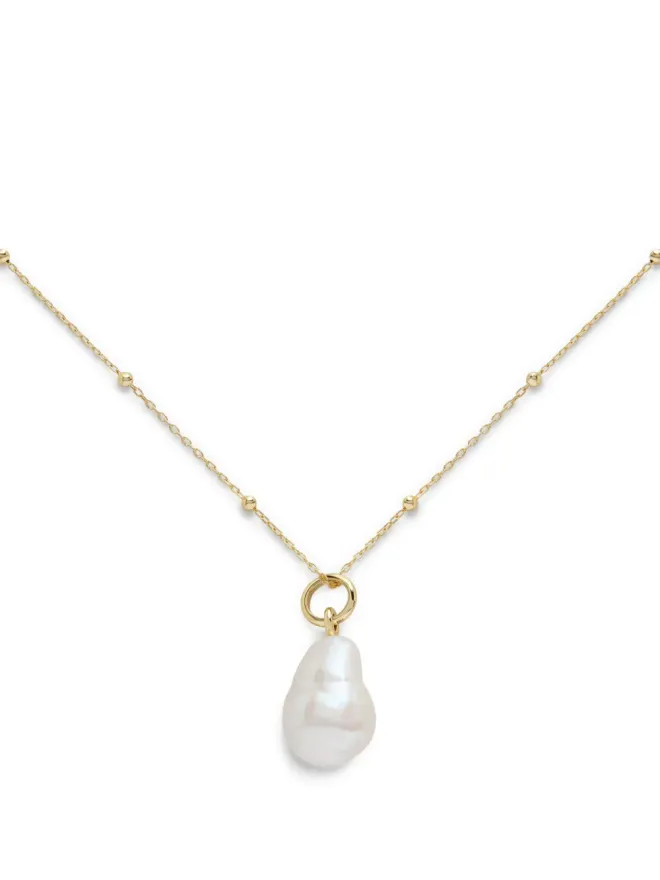 Monica Vinader Monica Vinader 14kt イエローゴールド パール ペンダント ネックレスの商品画像