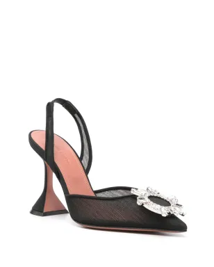 Amina Muaddi Begum Glass slingback pumps - Black - サムネイル2