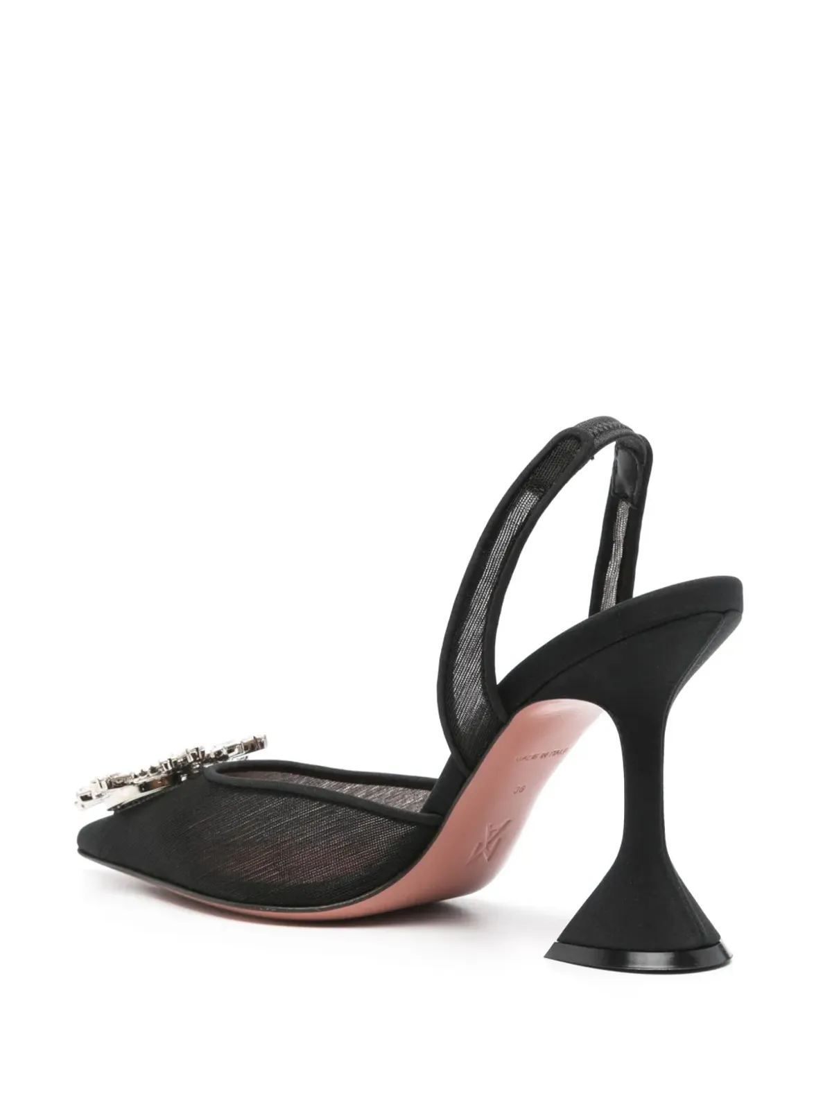Amina Muaddi Begum Glass slingback pumps - Black - 画像3