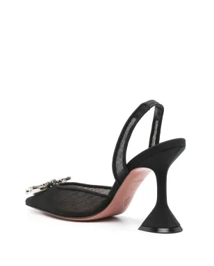 Amina Muaddi Begum Glass slingback pumps - Black - サムネイル3