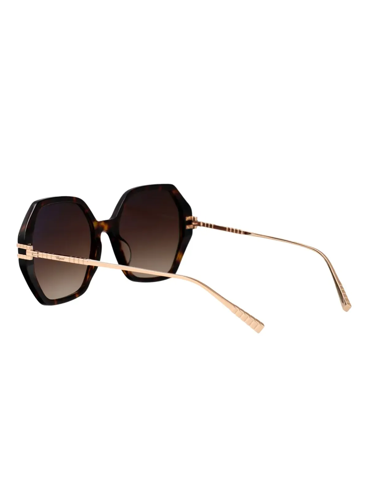 Chopard Eyewear ジオメトリックフレームサングラス（ゴールド） - 画像4