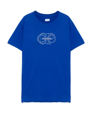 C.P. Company Kids ロゴプリントTシャツ ブルー - サムネイル1