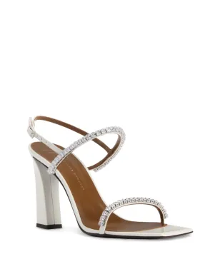 Giuseppe Zanotti 90mm Valentiine Crystal サンダル - ホワイト - サムネイル2