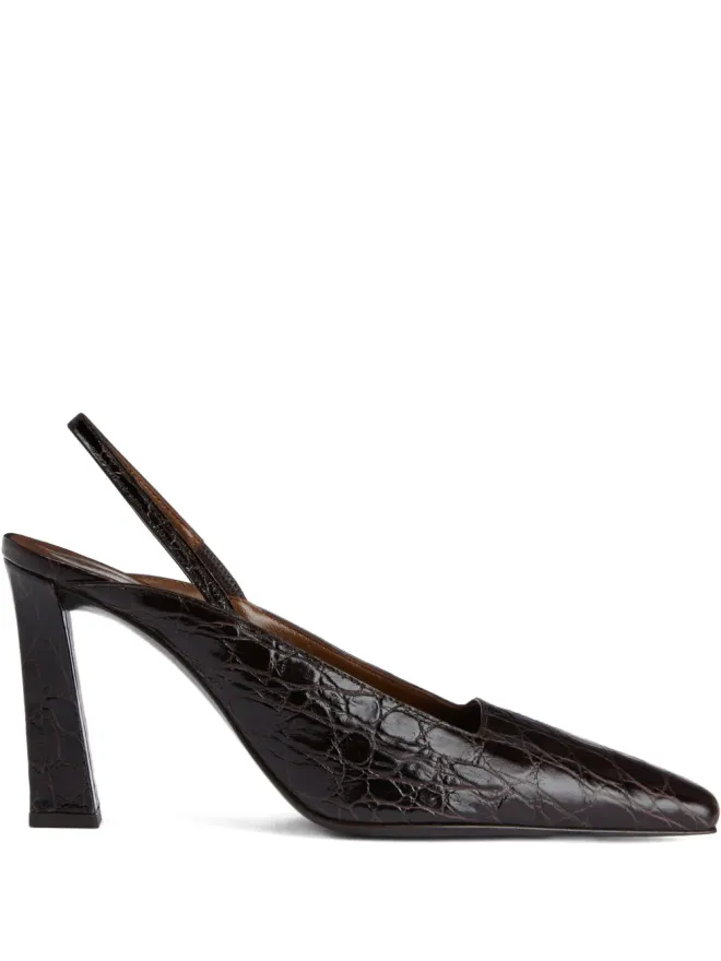 Giuseppe Zanotti Giuseppe Zanotti 90mm ブレンダ クロコダイル風スリングバックパンプス - ブラウンの商品画像