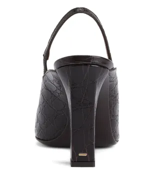 Giuseppe Zanotti 90mm ブレンダ クロコダイル風スリングバックパンプス - ブラウン - サムネイル3