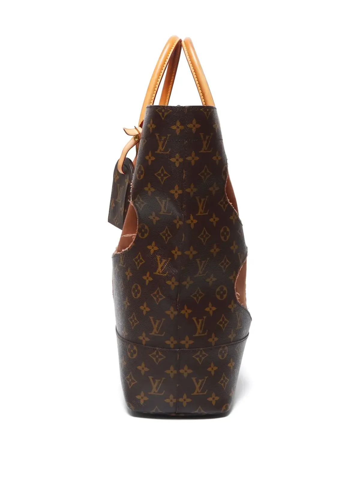 Louis Vuitton ビンテージ × Comme des Garçons 2000年代 穴あきトートバッグ ブラウン - 画像4