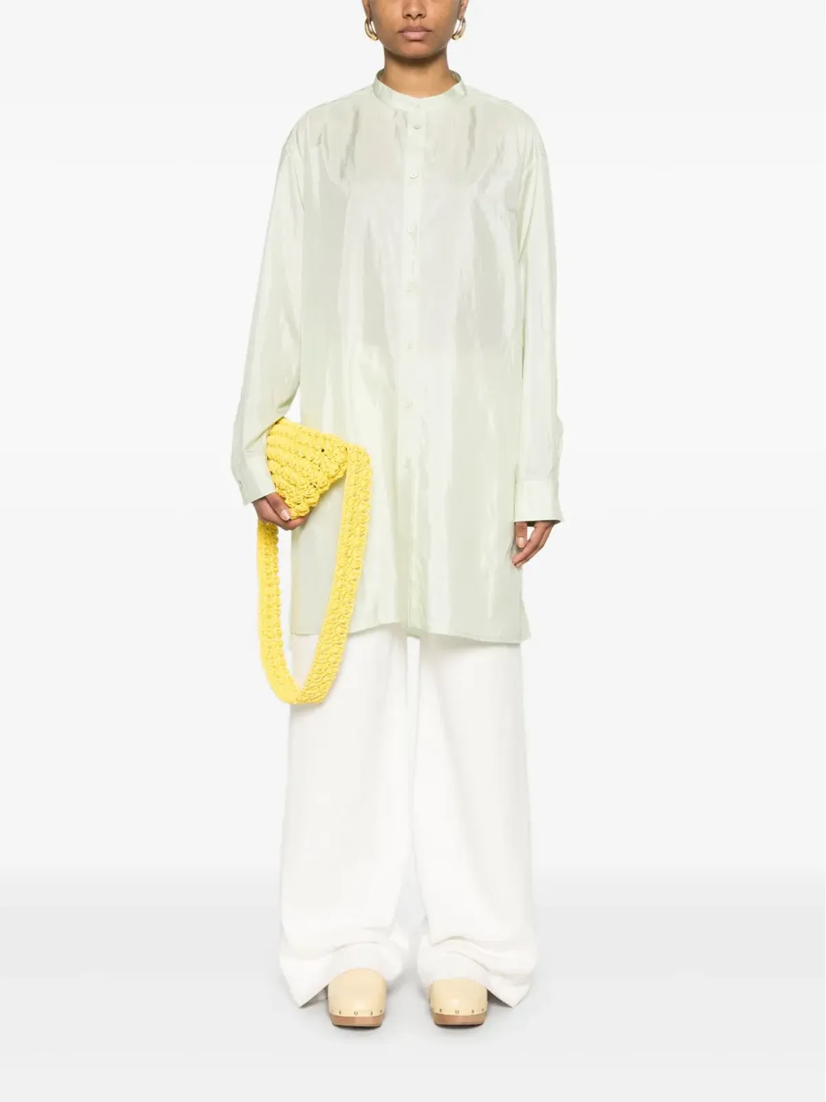 JIL SANDER+ サテンシャツ グリーン - 画像2