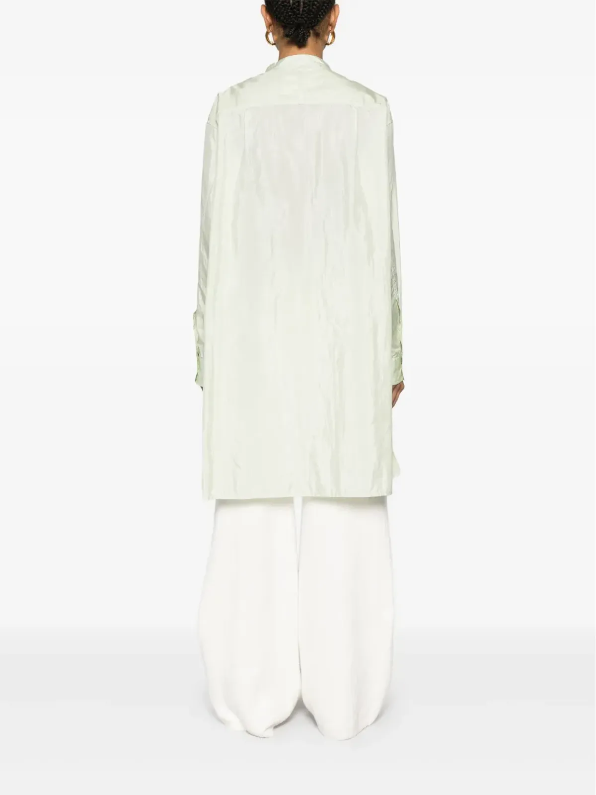 JIL SANDER+ サテンシャツ グリーン - 画像4