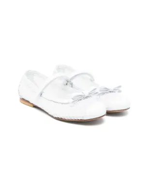 MONTELPARE TRADITION net-overlay ballet flats - White - サムネイル1