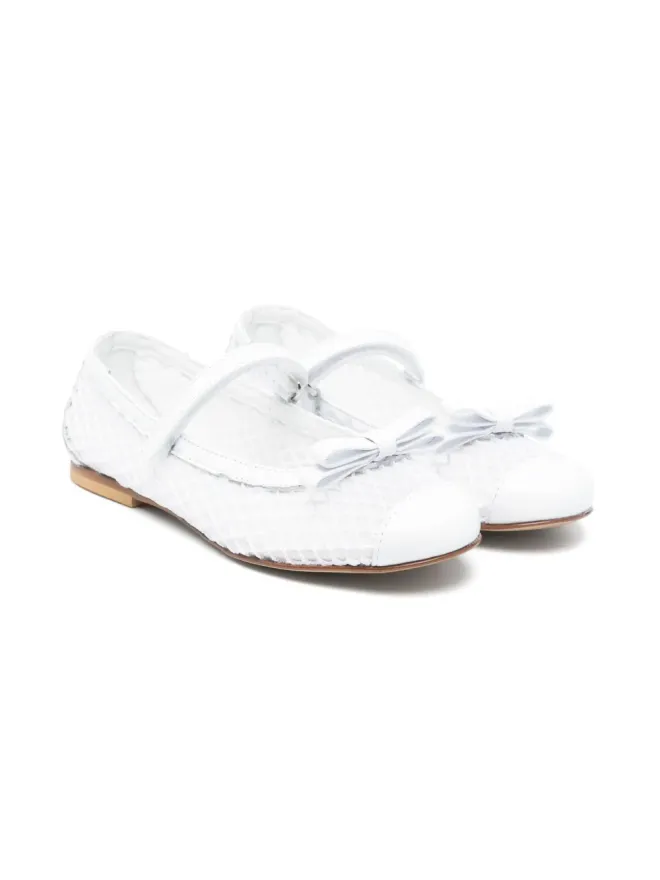 MONTELPARE TRADITION MONTELPARE TRADITION net-overlay ballet flats - Whiteの商品画像