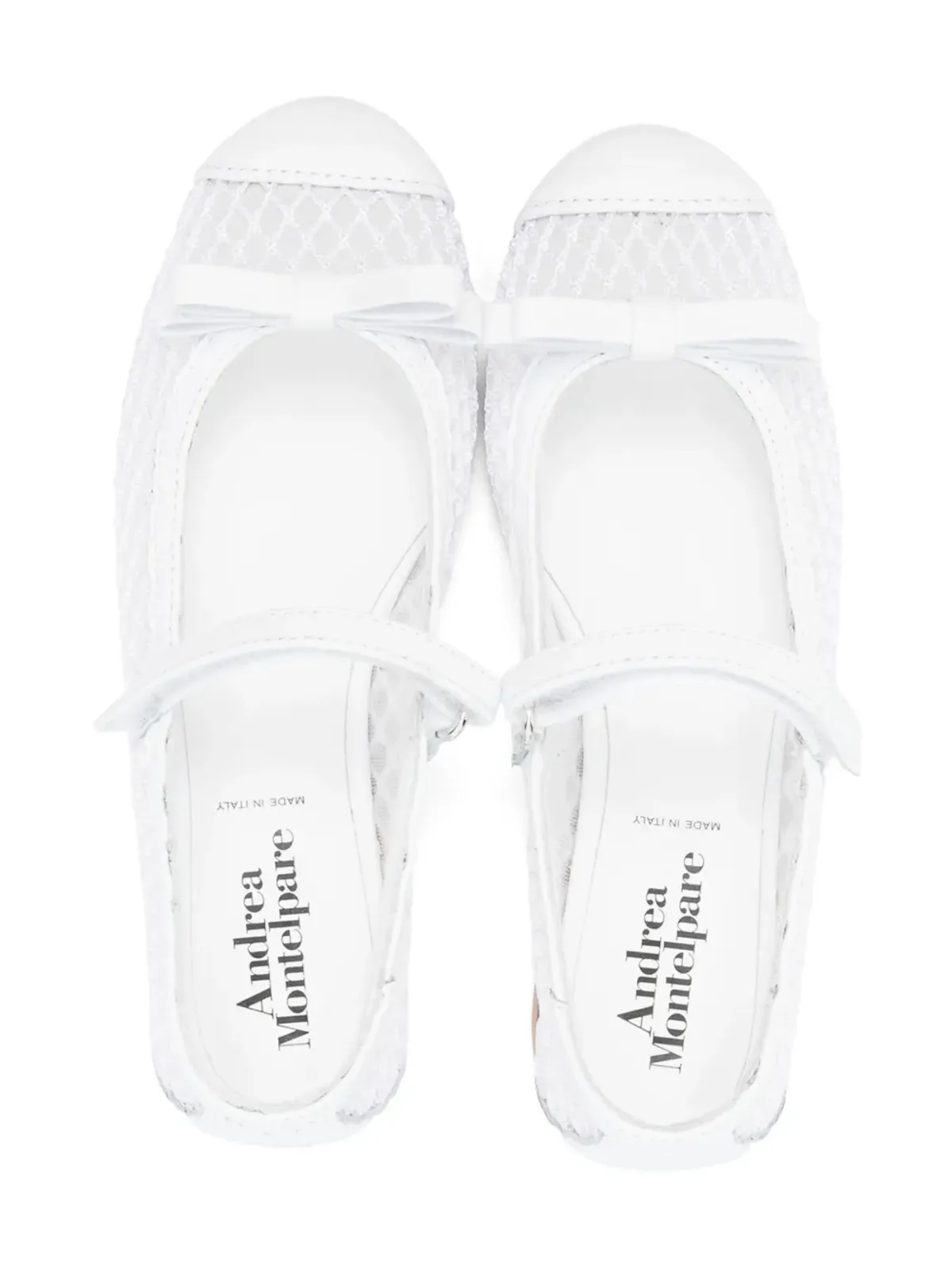 MONTELPARE TRADITION net-overlay ballet flats - White - 画像3