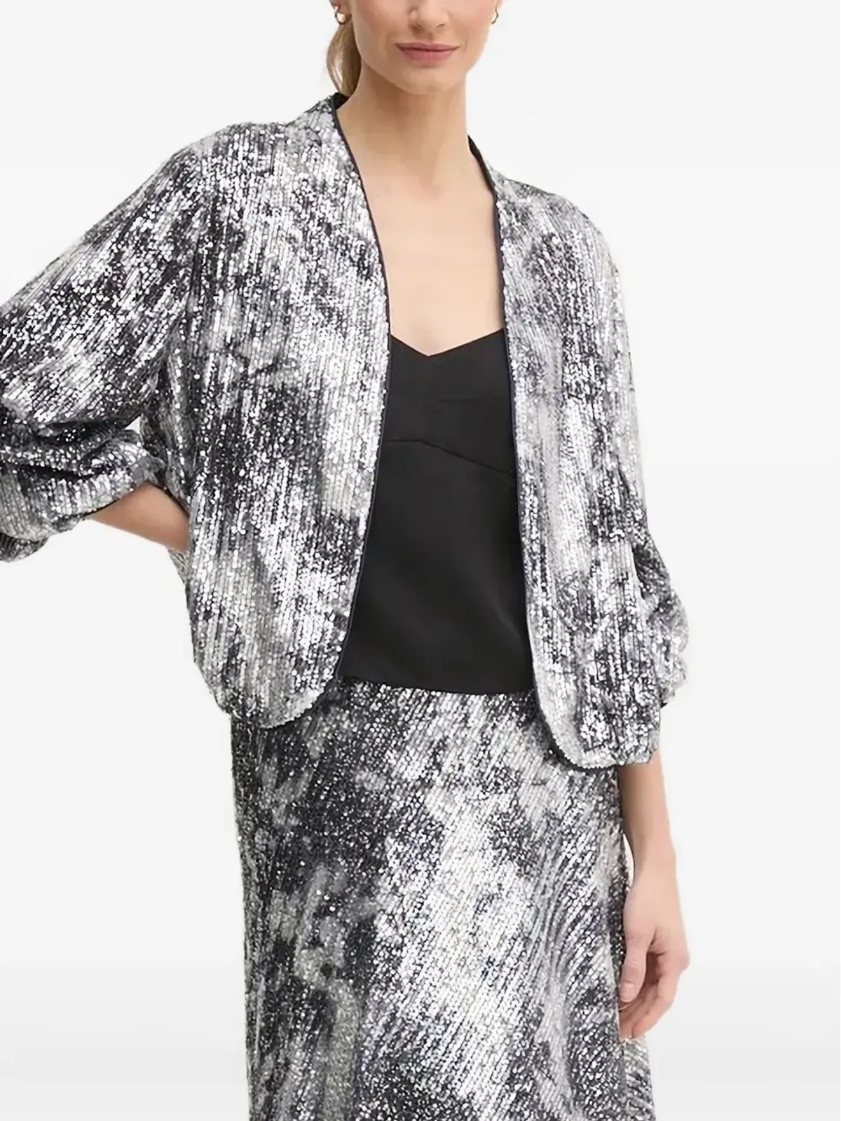 DVF Diane von Furstenberg スパンコール装飾ジャケット - シルバー - 画像1