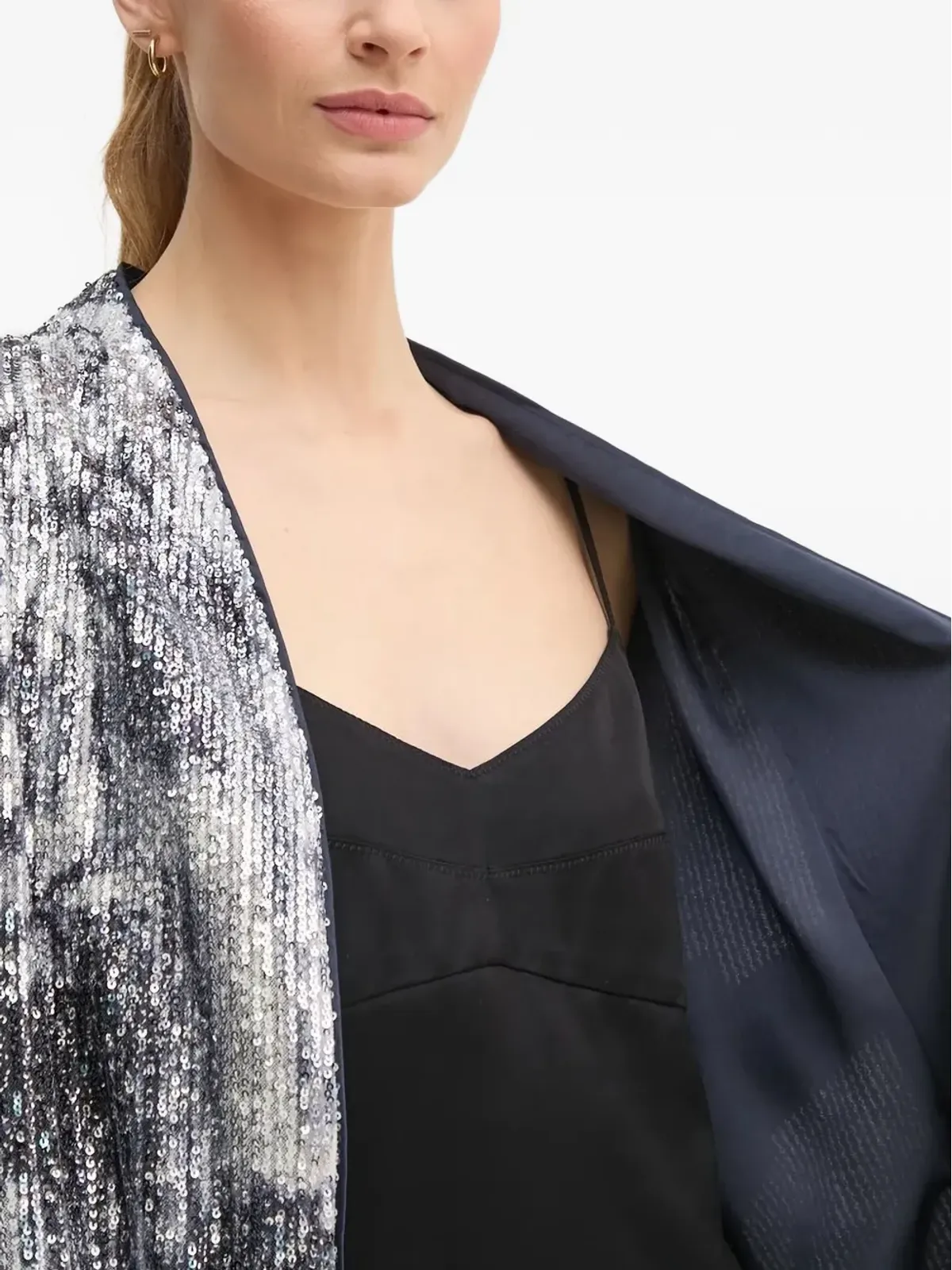 DVF Diane von Furstenberg スパンコール装飾ジャケット - シルバー - 画像4