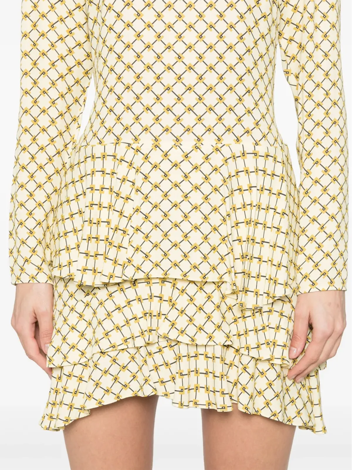Elisabetta Franchi モノグラムプリント ミディドレス - イエロー - 画像5