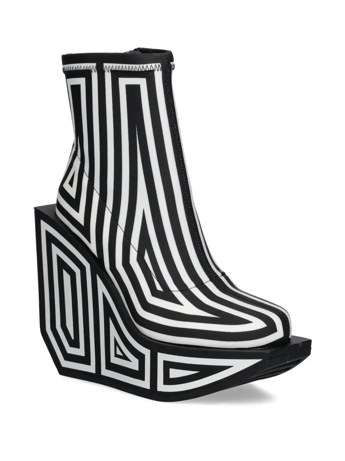 United Nude ストライプ柄ウェッジアンクルブーツ - 画像2