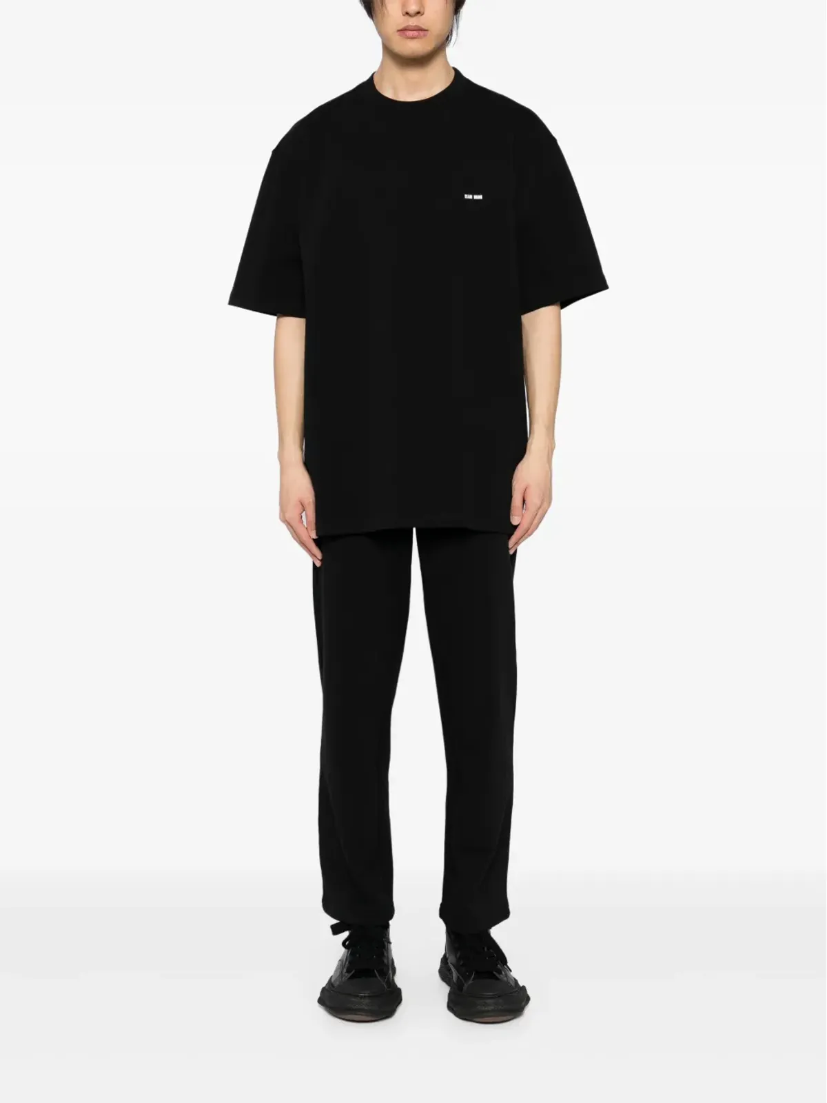 TEAM WANG design オリジナルストレート ジャージーパンツ ブラック - 画像2