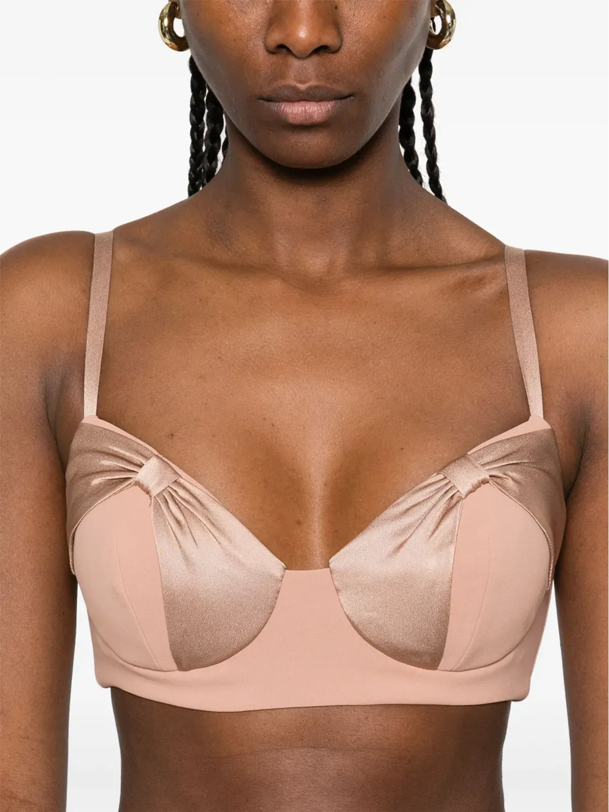 Elisabetta Franchi サテンリボン付きクレープトップ - 画像5