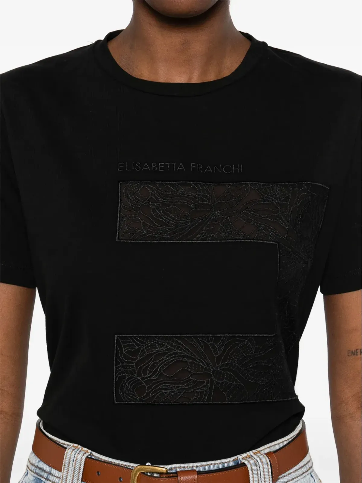 Elisabetta Franchi ボイルロゴ ジャージーTシャツ - 画像5