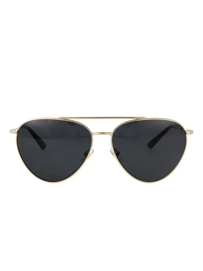 Jimmy Choo Eyewear Jimmy Choo Eyewear ロゴ入りサングラス - ゴールドの商品画像