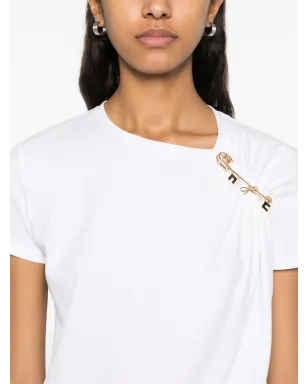 Elisabetta Franchi ジュエールドブローチ付き ジャージーTシャツ - サムネイル5