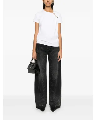Elisabetta Franchi ジュエールドブローチ付き ジャージーTシャツ - サムネイル2