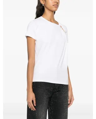 Elisabetta Franchi ジュエールドブローチ付き ジャージーTシャツ - サムネイル3