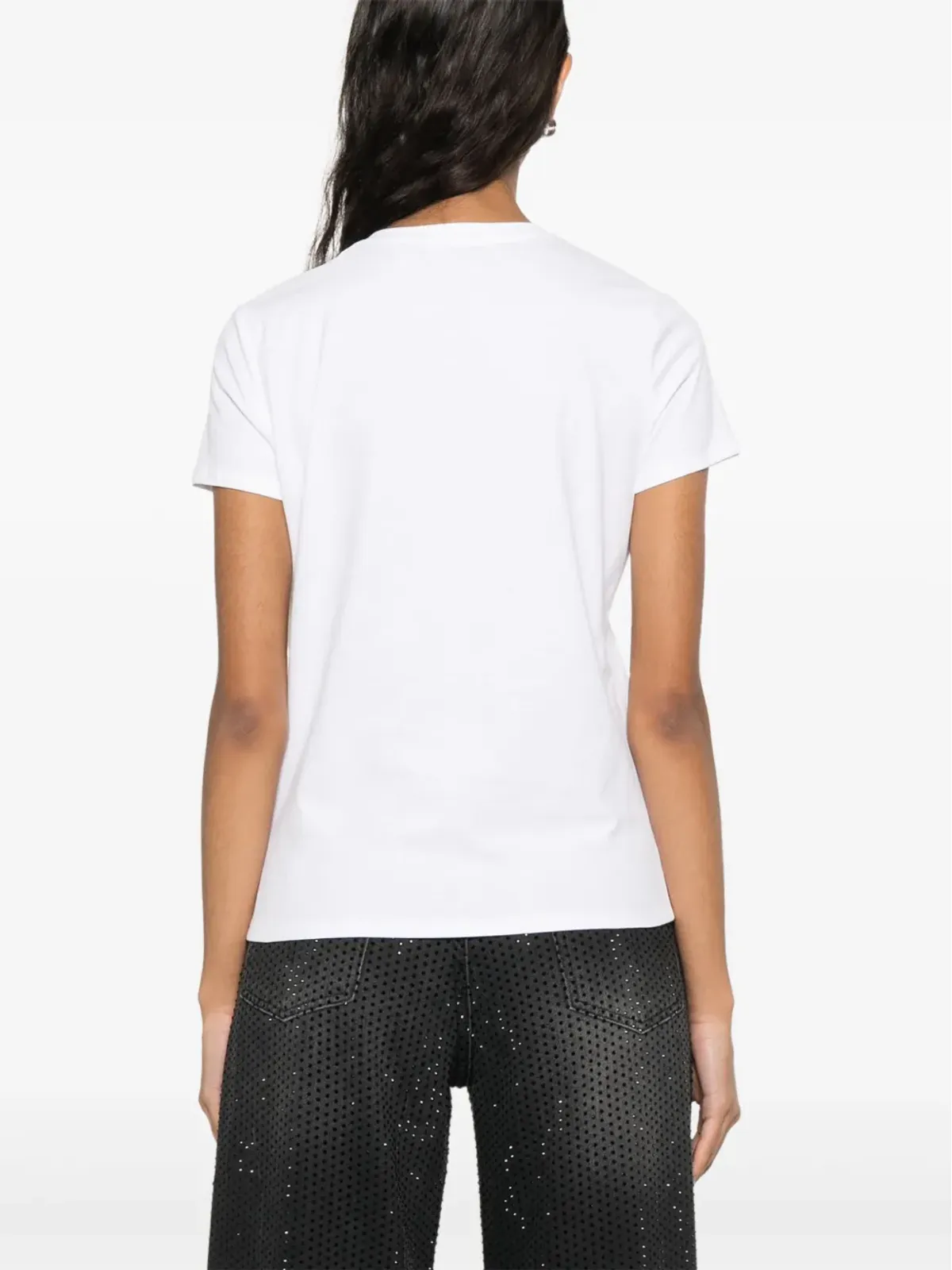 Elisabetta Franchi ジュエールドブローチ付き ジャージーTシャツ - 画像4