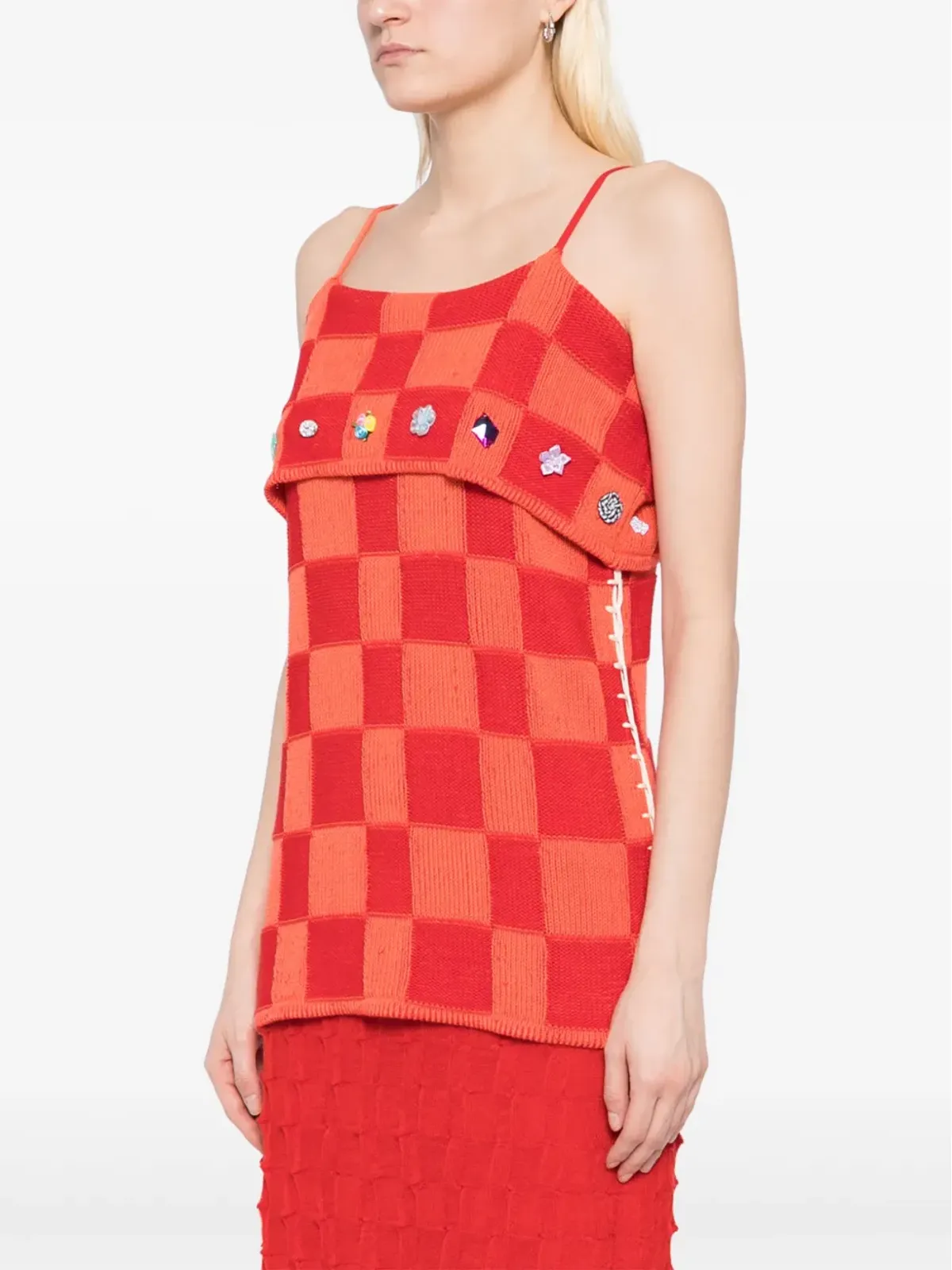 YANYAN KNITS ニットドレス - レッド - 画像3