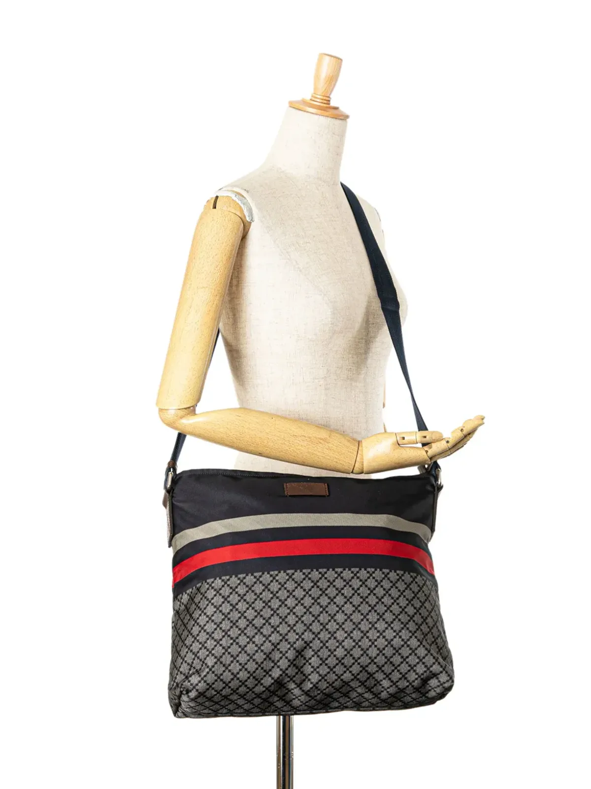 Gucci ビンテージ 2000-2015 Diamante ナイロン・ウェブ クロスボディバッグ ブルー - 画像2