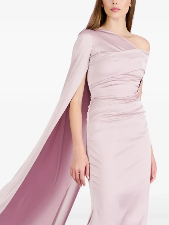 Talbot Runhof Talbot Runhof アシンメトリーネック ケープ付き ガウンの商品画像