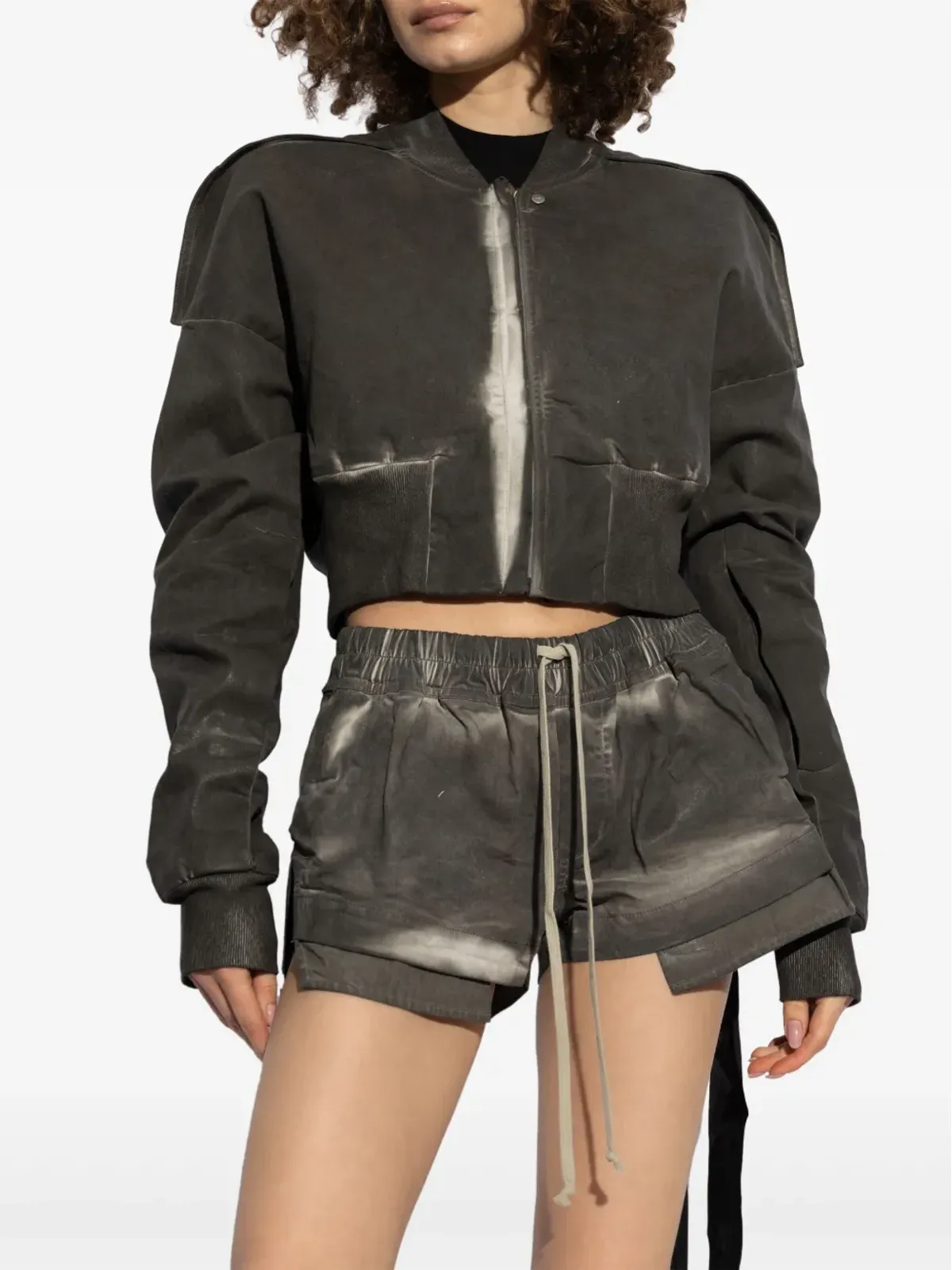 Rick Owens DRKSHDW ブリーチウォッシュ ジャケット グレー - 画像3