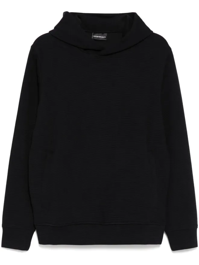 Emporio Armani Emporio Armani ワッフル編み風フーディ - ブラックの商品画像
