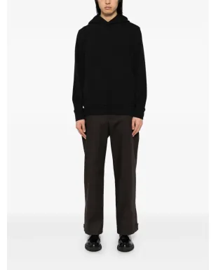 Emporio Armani ワッフル編み風フーディ - ブラック - サムネイル2