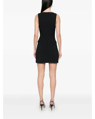 Elisabetta Franchi ノースリーブ クレープ ミニドレス - ブラック - サムネイル4