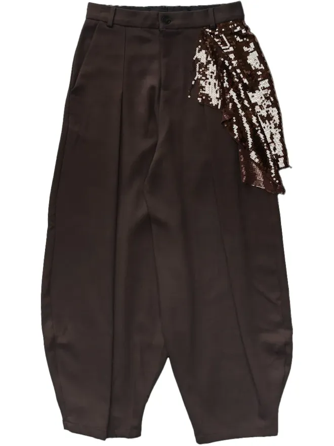 Edward Cuming Edward Cuming Kickout Drape ブラウン トラウザーの商品画像