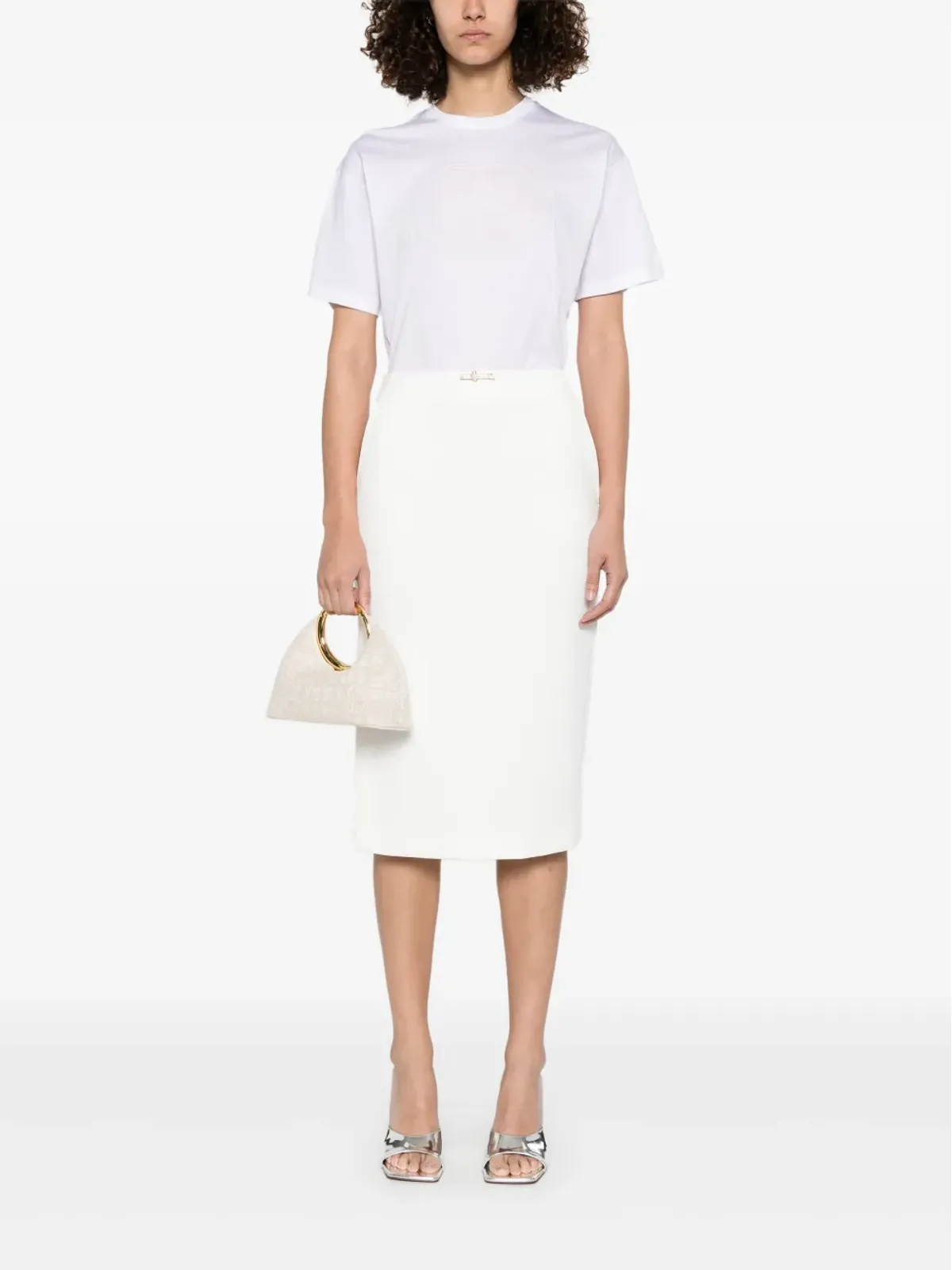Elisabetta Franchi クレープミディスカート - 画像2