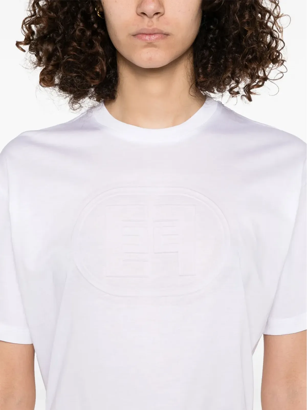 Elisabetta Franchi ロゴエンボス Tシャツ - ホワイト - 画像5