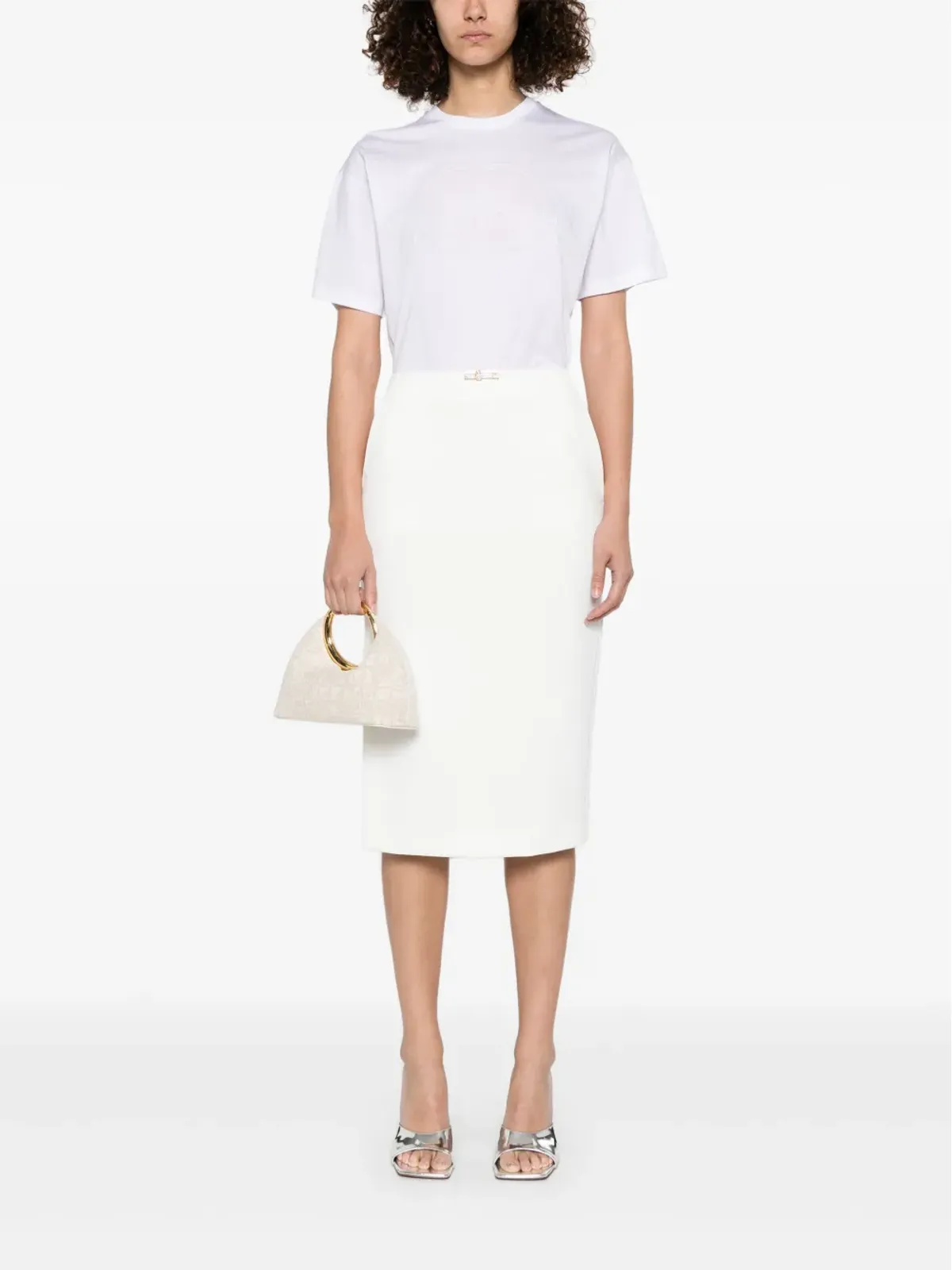 Elisabetta Franchi ロゴエンボス Tシャツ - ホワイト - 画像2