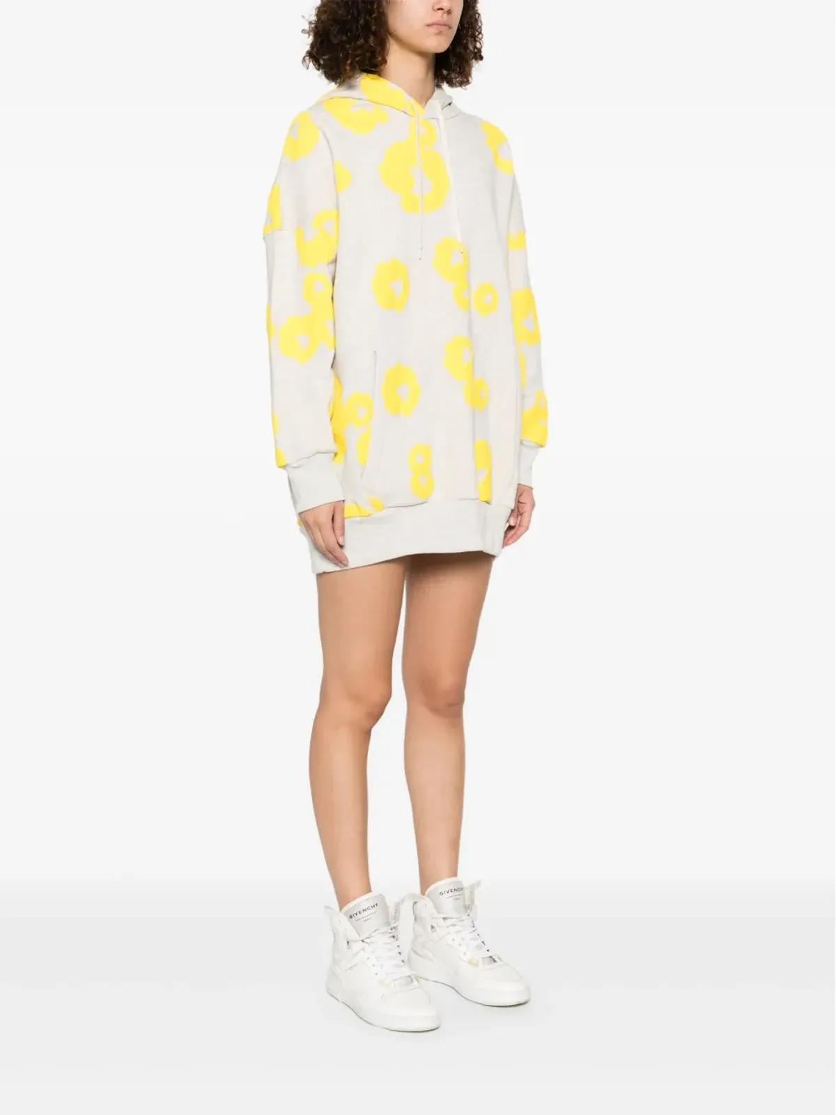 Autry 花柄フ hoodie ミニドレス - 画像3